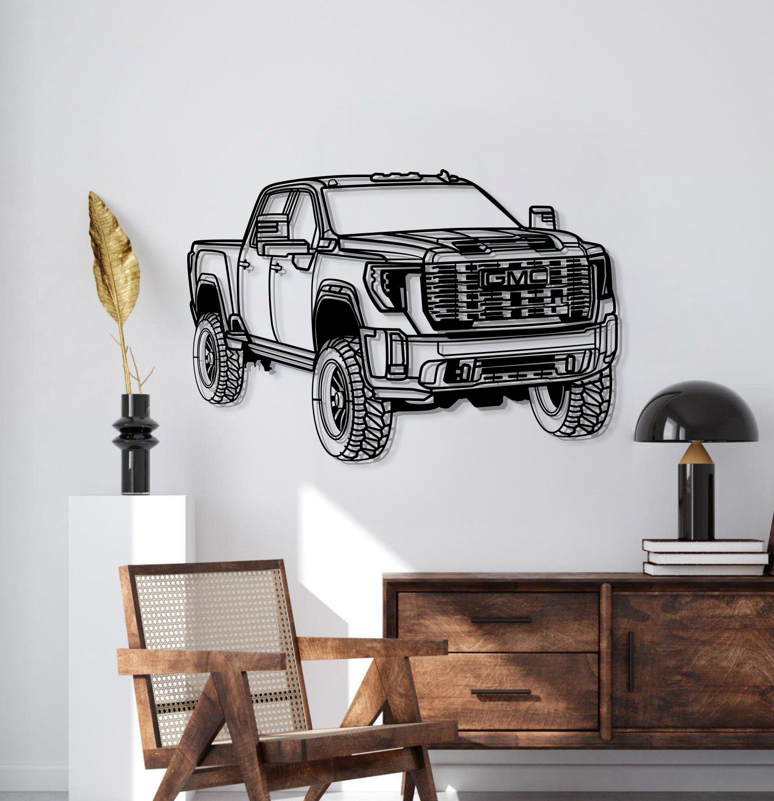 2024 Sierra 2500 Denali Perspective Metal Car Wall Art - MT1273