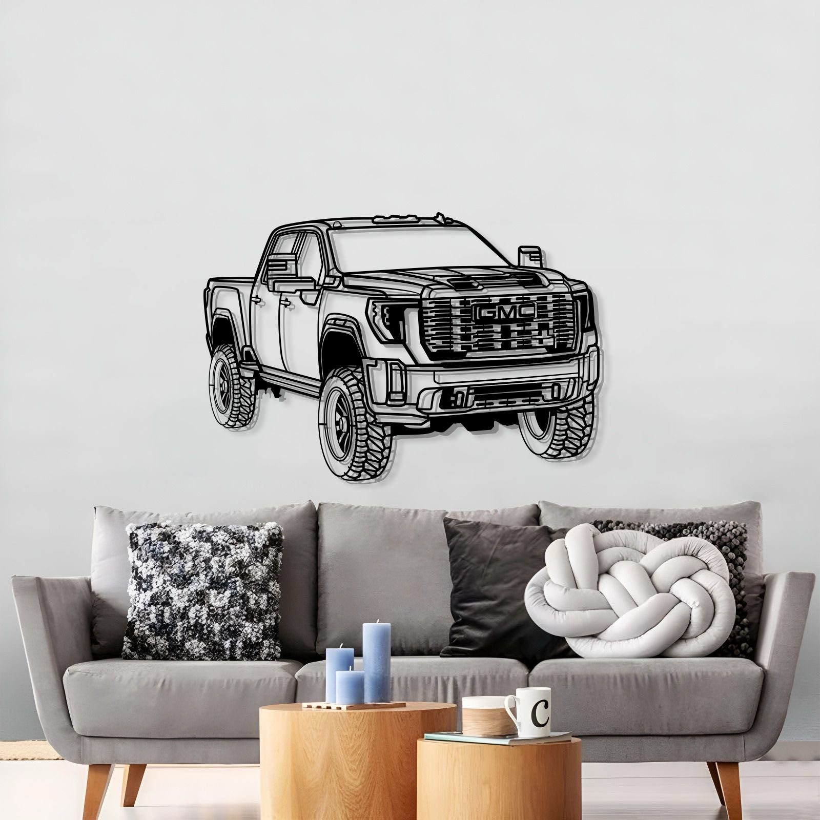 2024 Sierra 2500 Denali Perspective Metal Car Wall Art - MT1273