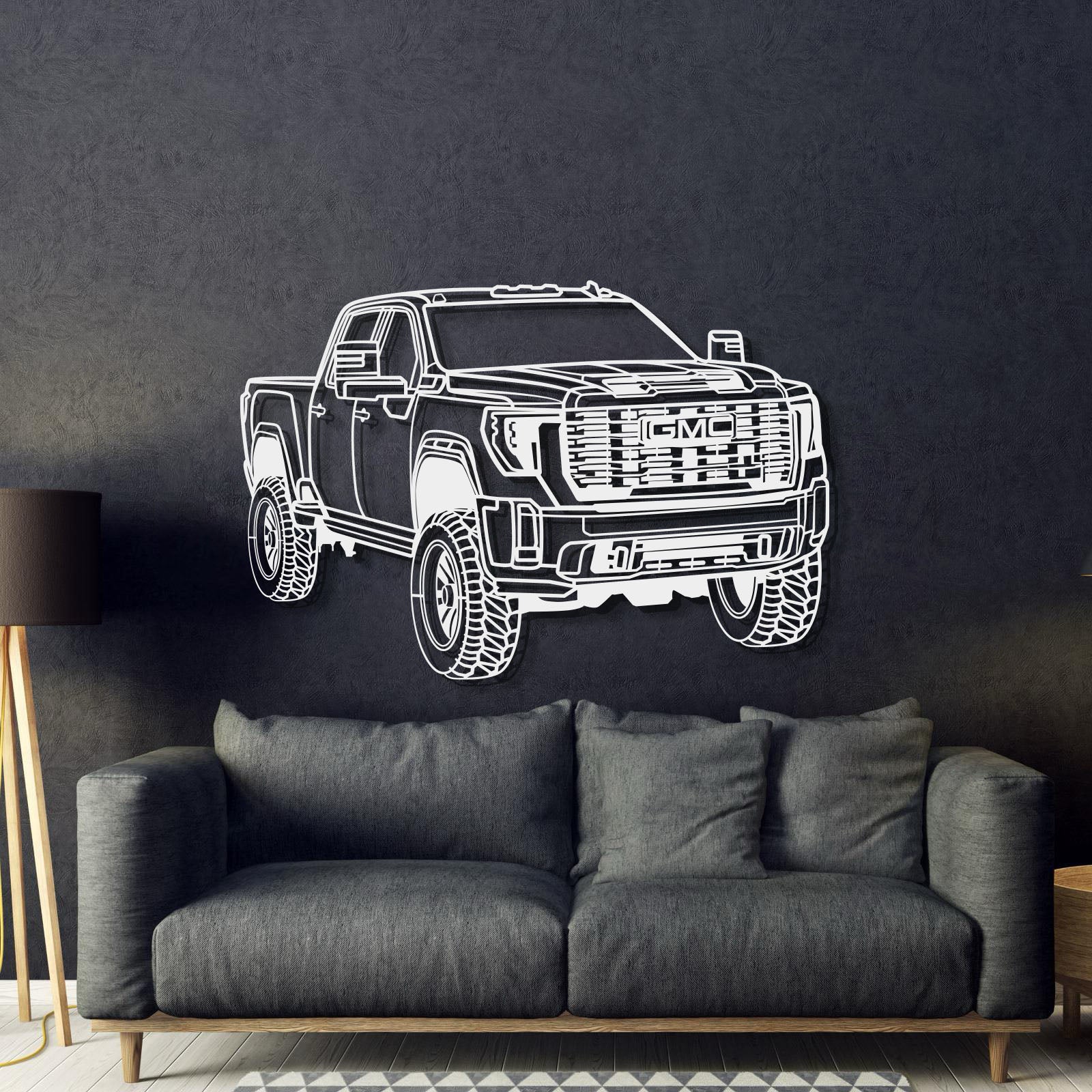 2024 Sierra 2500 Denali Perspective Metal Car Wall Art - MT1273