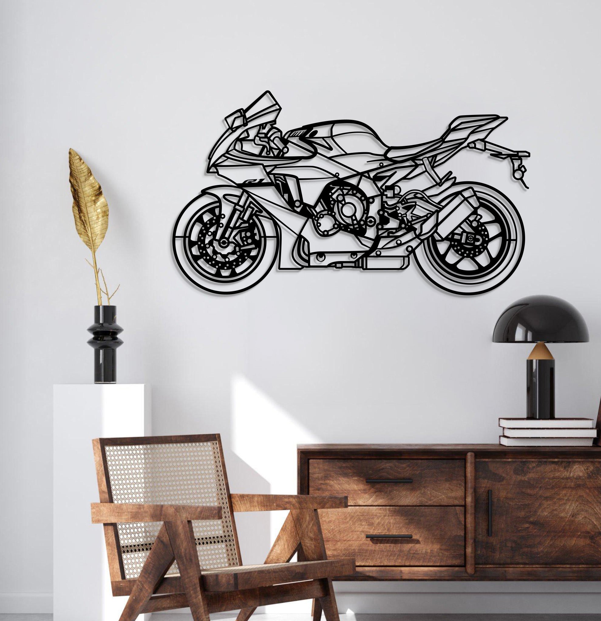 2024 R1 Metal Motorcycle Wall Art - MT1424