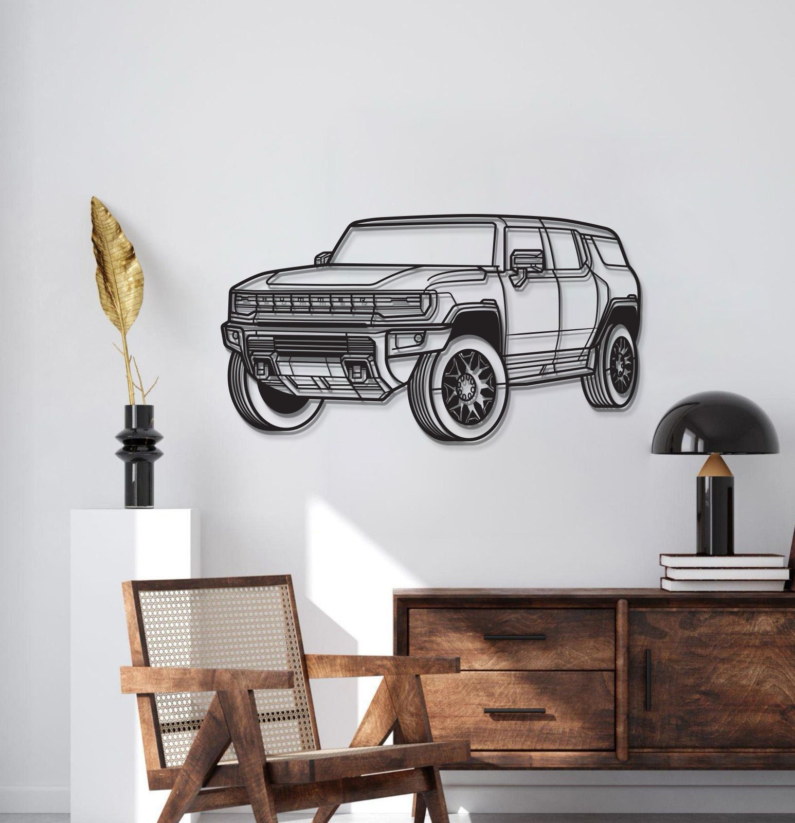 Hummer Perspective Metal Car Wall Art - MT1210