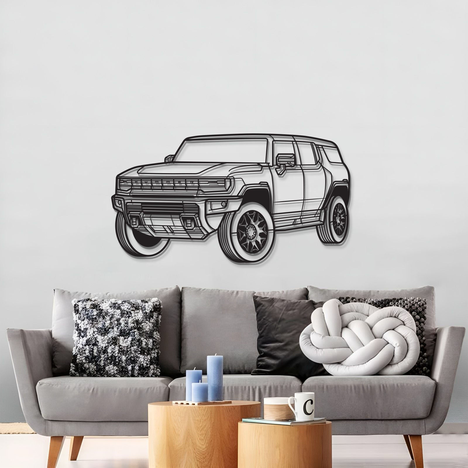 Hummer Perspective Metal Car Wall Art - MT1210