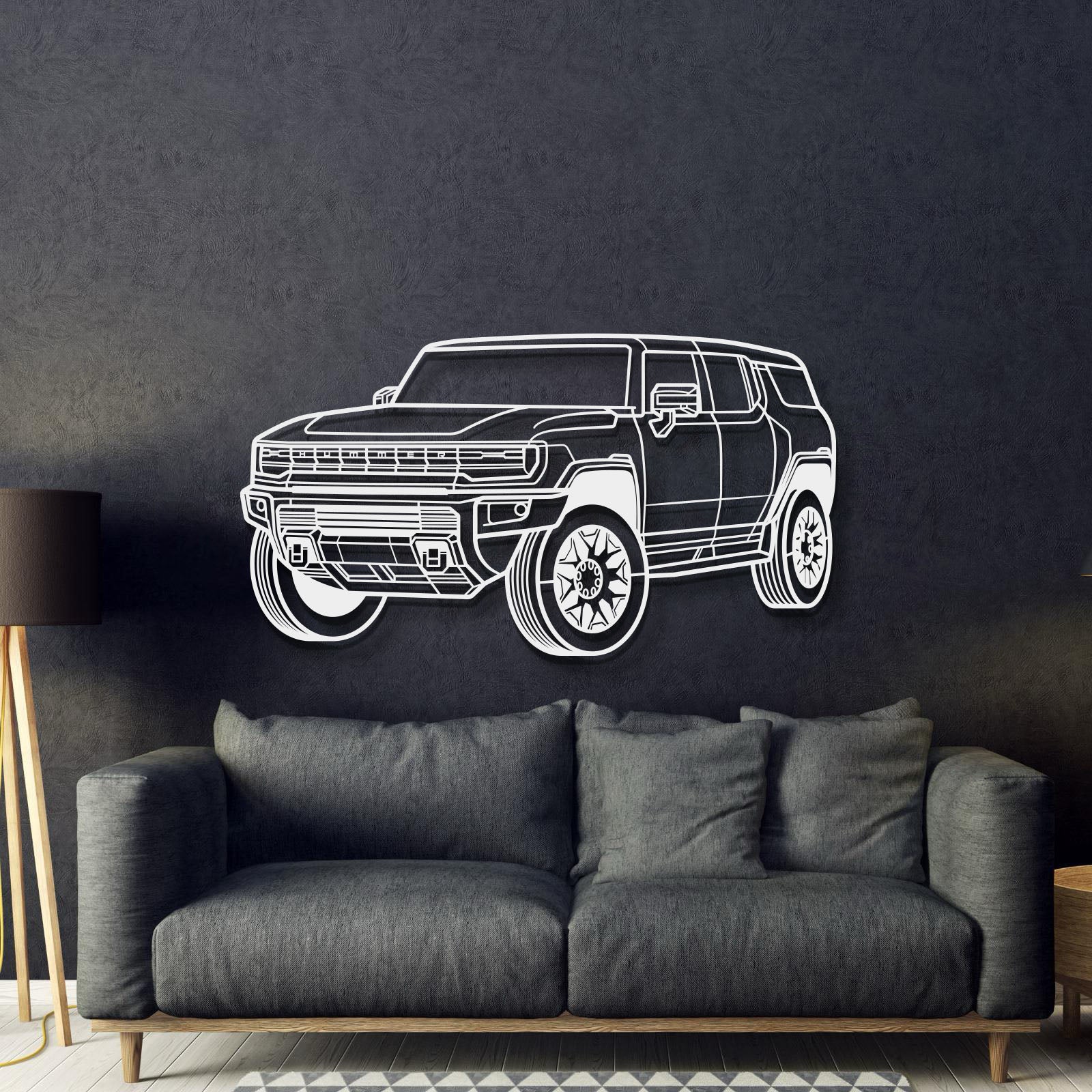 Hummer Perspective Metal Car Wall Art - MT1210