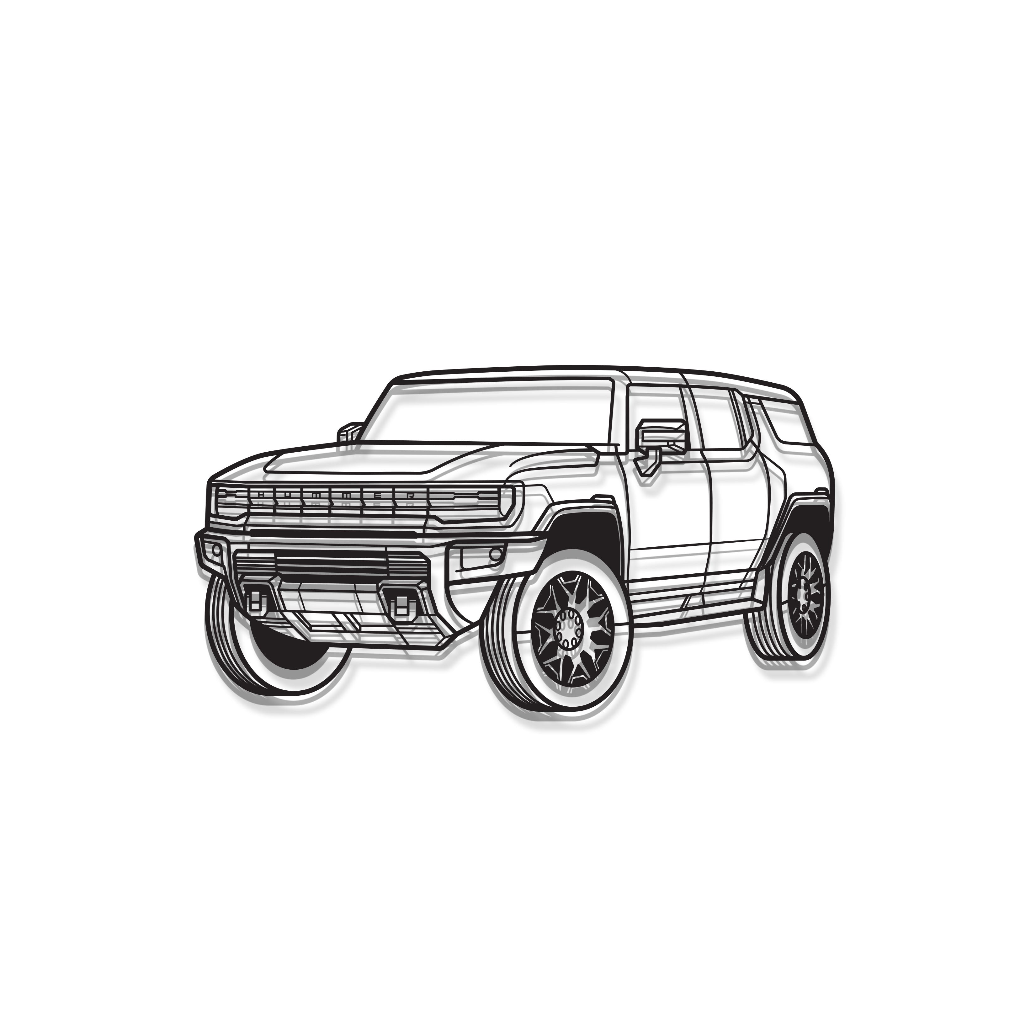 Hummer Perspective Metal Car Wall Art - MT1210