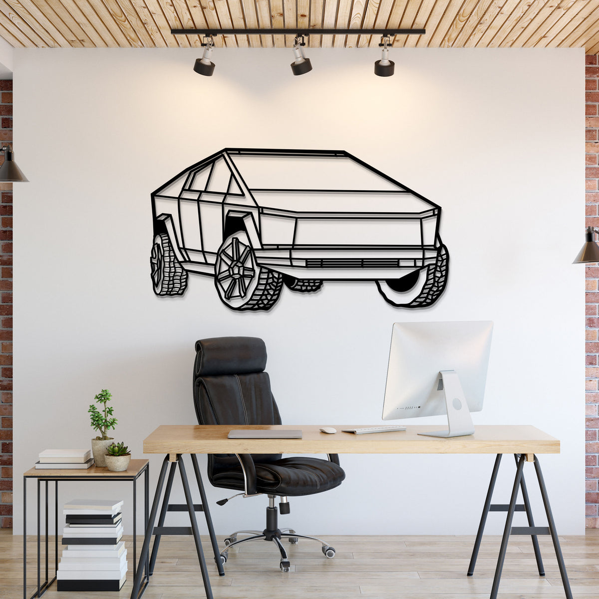 2025 Cybertruck Perspective Metal Car Wall Art - MT1191
