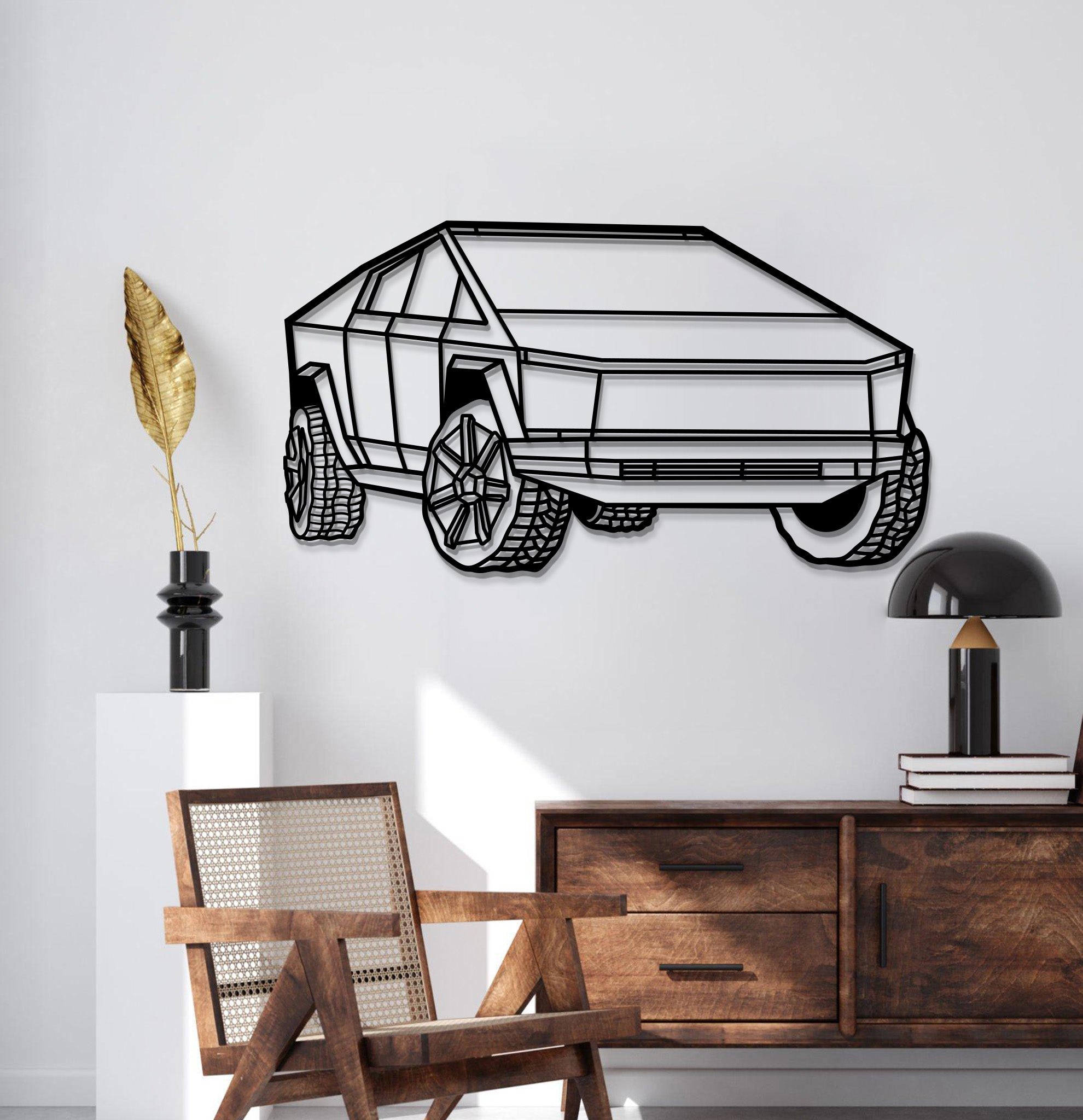 2025 Cybertruck Perspective Metal Car Wall Art - MT1191