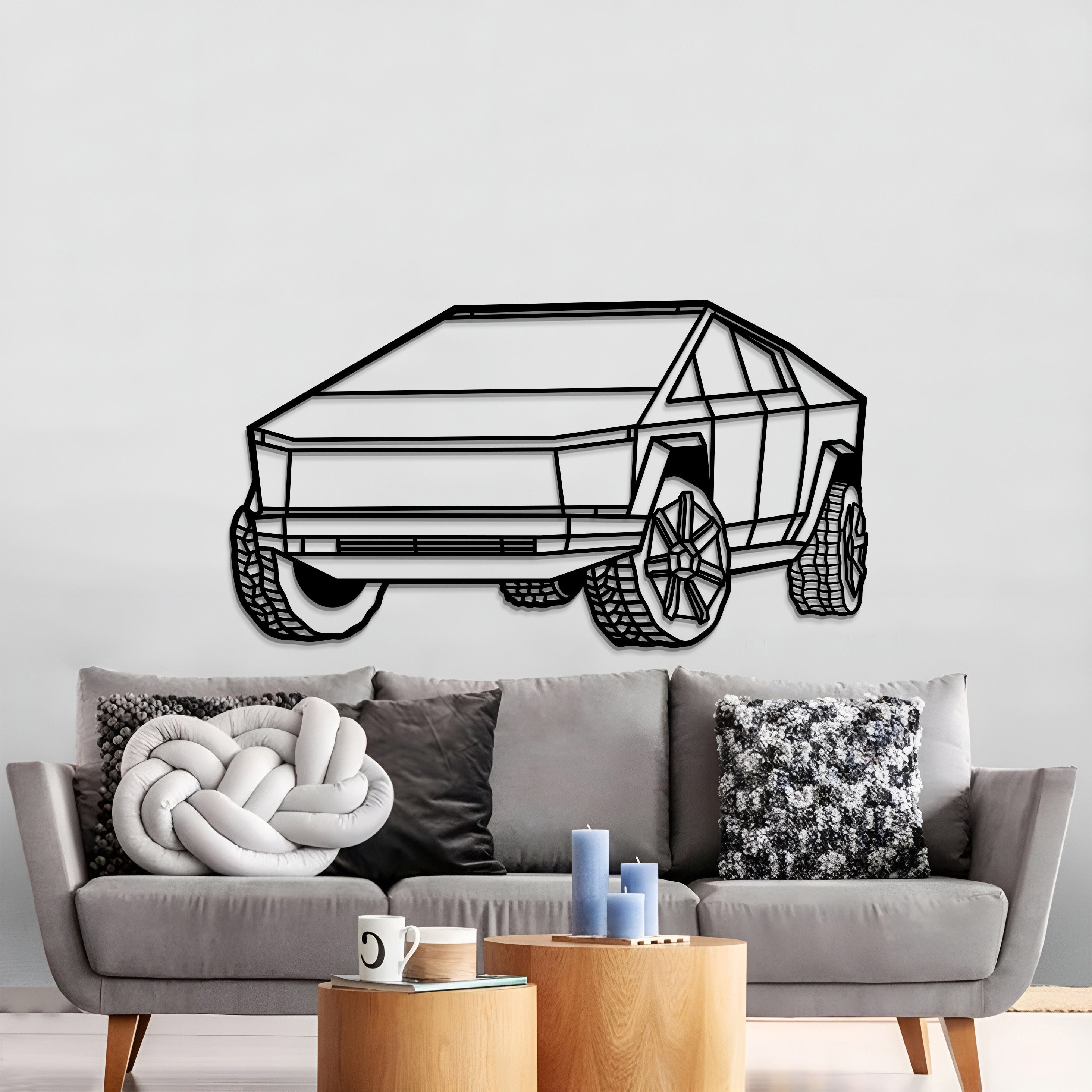 2025 Cybertruck Perspective Metal Car Wall Art - MT1191