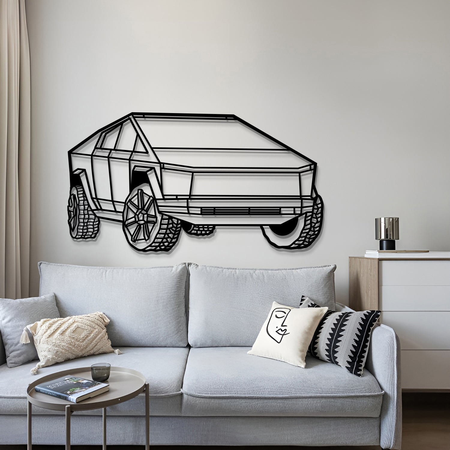 2025 Cybertruck Perspective Metal Car Wall Art - MT1191