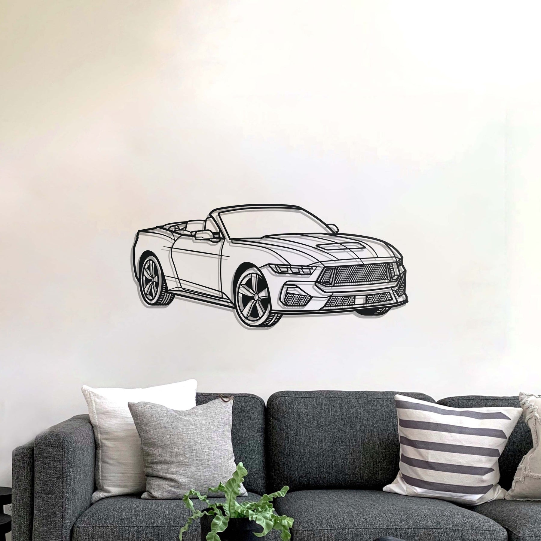 Mustang 60th Year Anniversary Perspective Metal Car Wall Art - MT1230