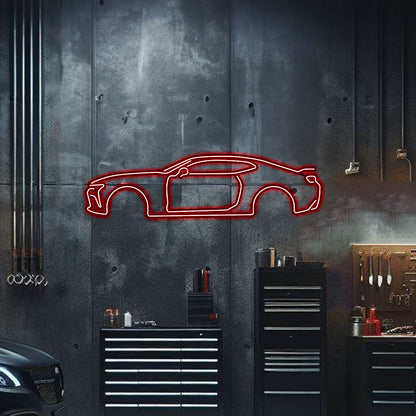 Plug-and-play Camaro SS neon wall art floating 1 cm off wall – sleek motorsport décor for garage or man cave
