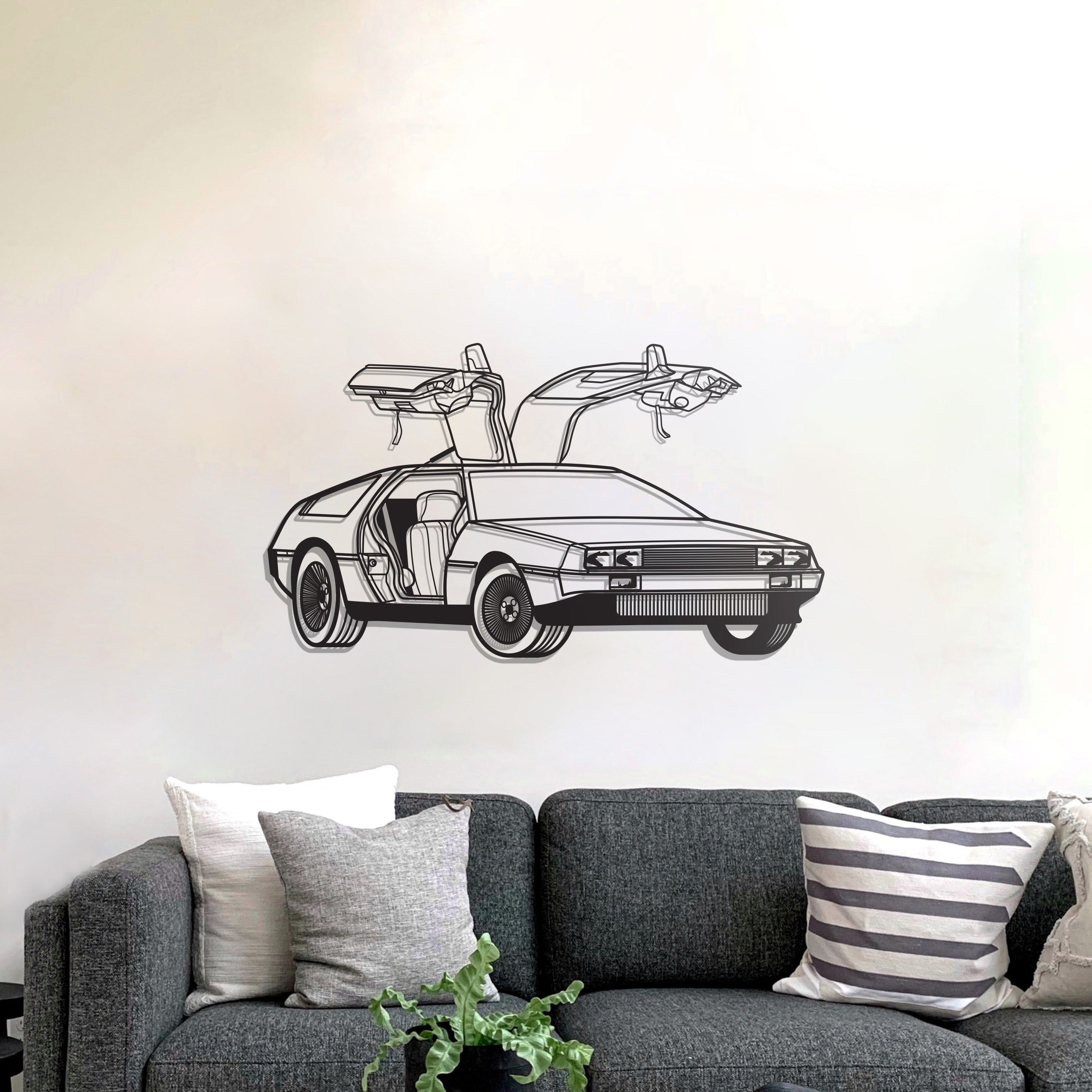 Delorean Perspective Metal Car Wall Art - MT1218