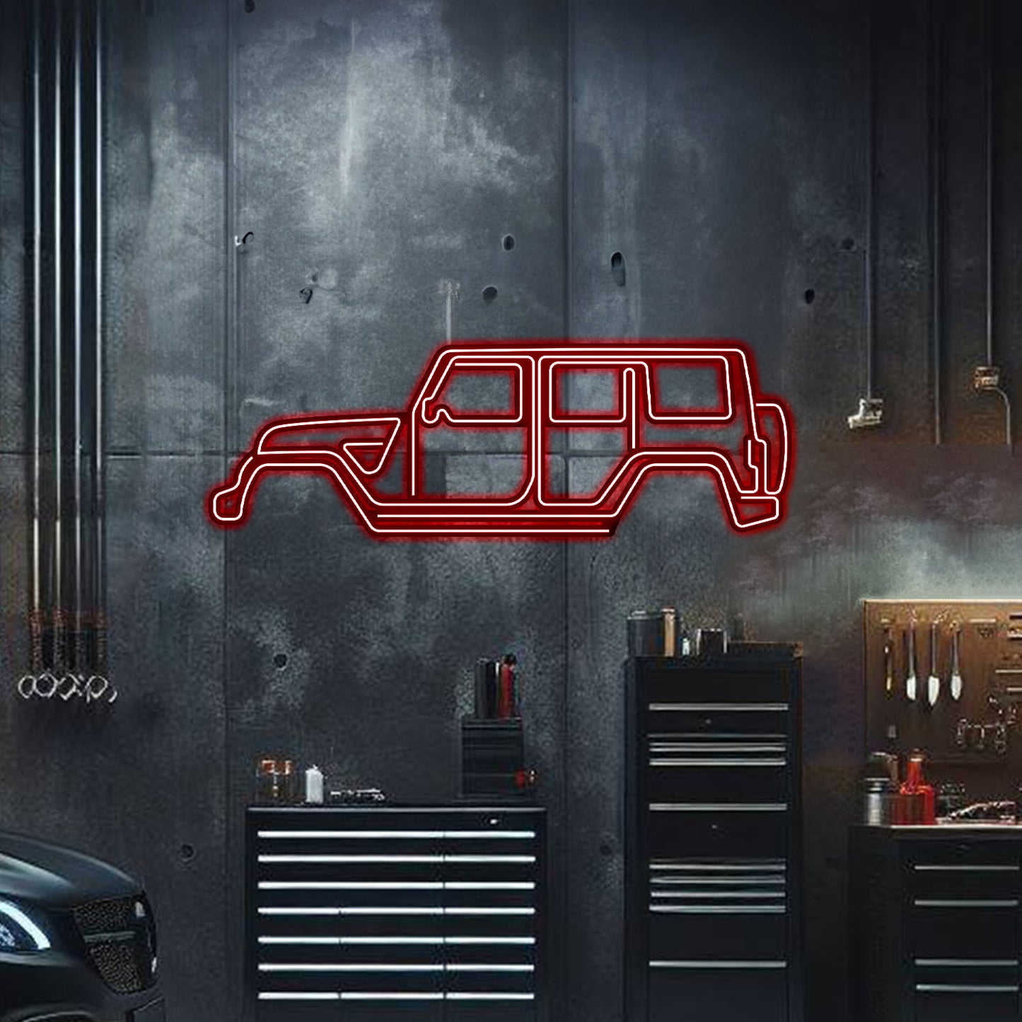 Wrangler Metal Neon Car Wall Art - MTN0030