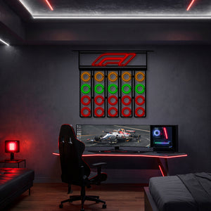 Iconic Formula 1 Lights Metal Neon Wall Art - MTN0279