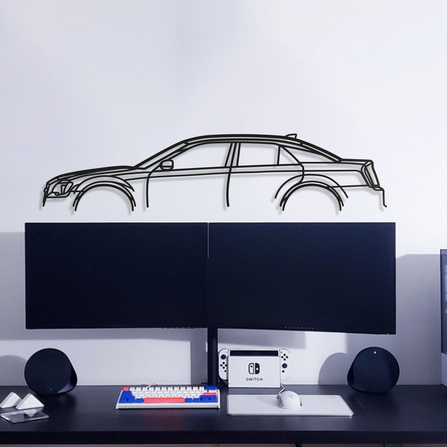 2016 Chrysler 300S Side Profile Metal Wall Sculpture Decoration