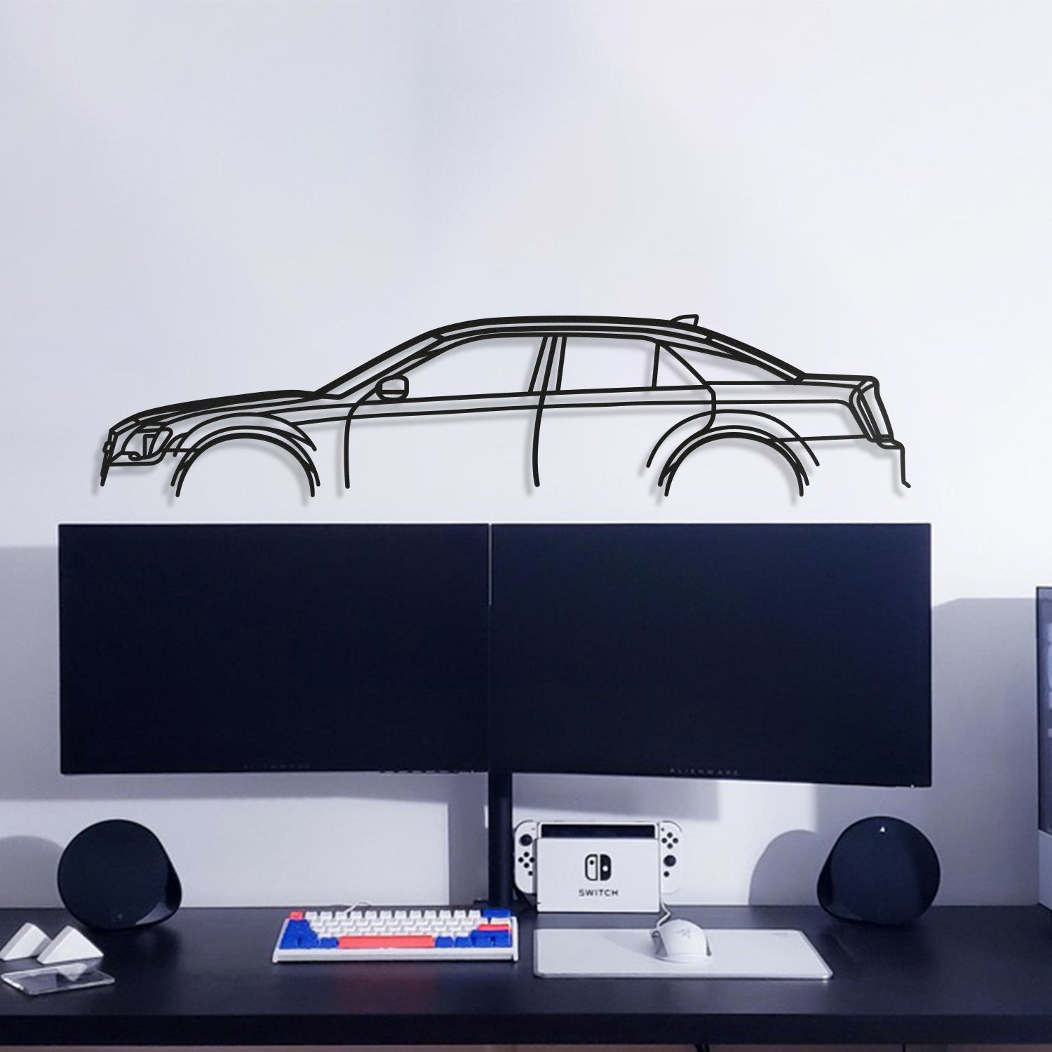 2016 Chrysler 300S Side Profile Metal Wall Sculpture Decoration