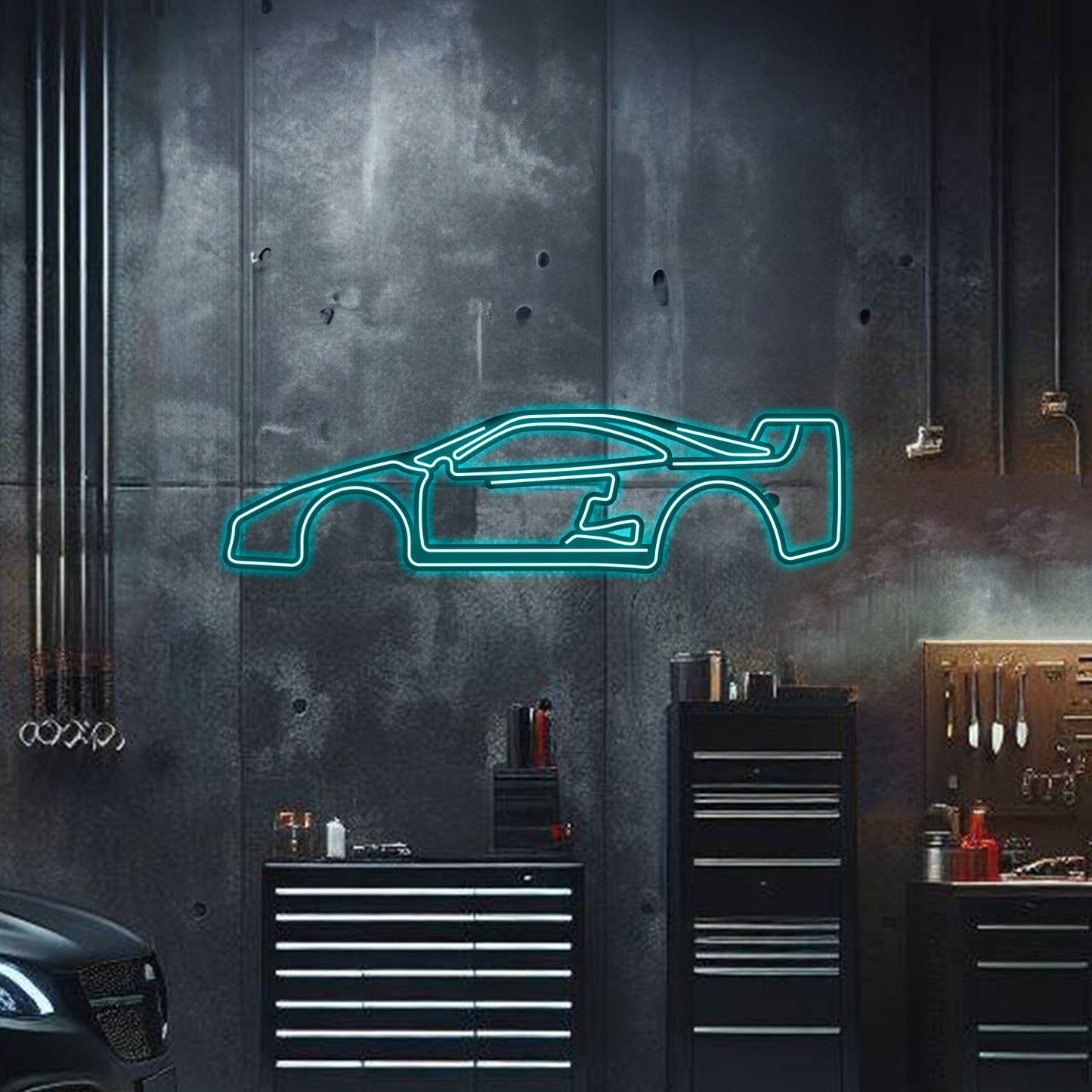 F40 Metal Neon Car Wall Art - MTN0026