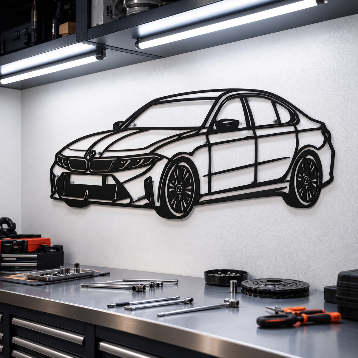 2021 M3 G80 Competition Perspektive Metall Auto Wandkunst - MT0467