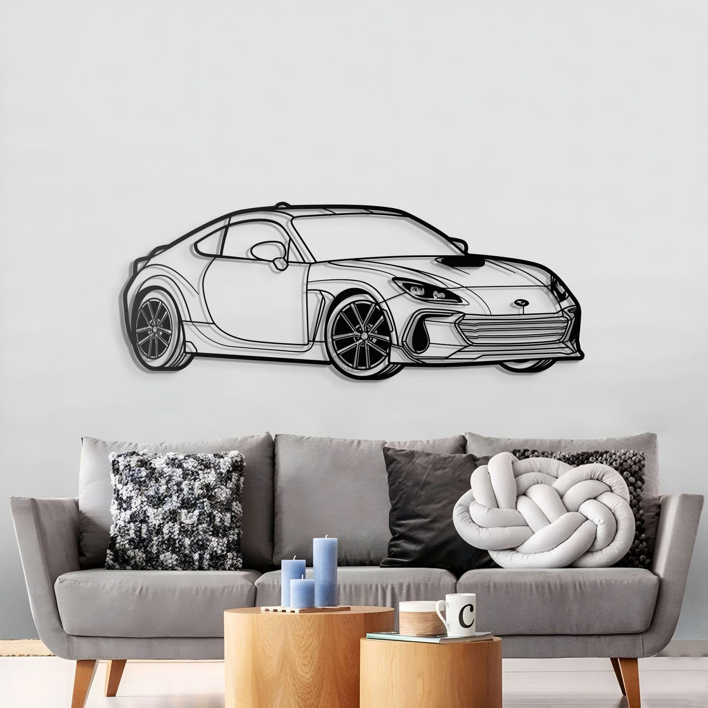 BRZ Perspective Metal Car Silhouette - MT1488