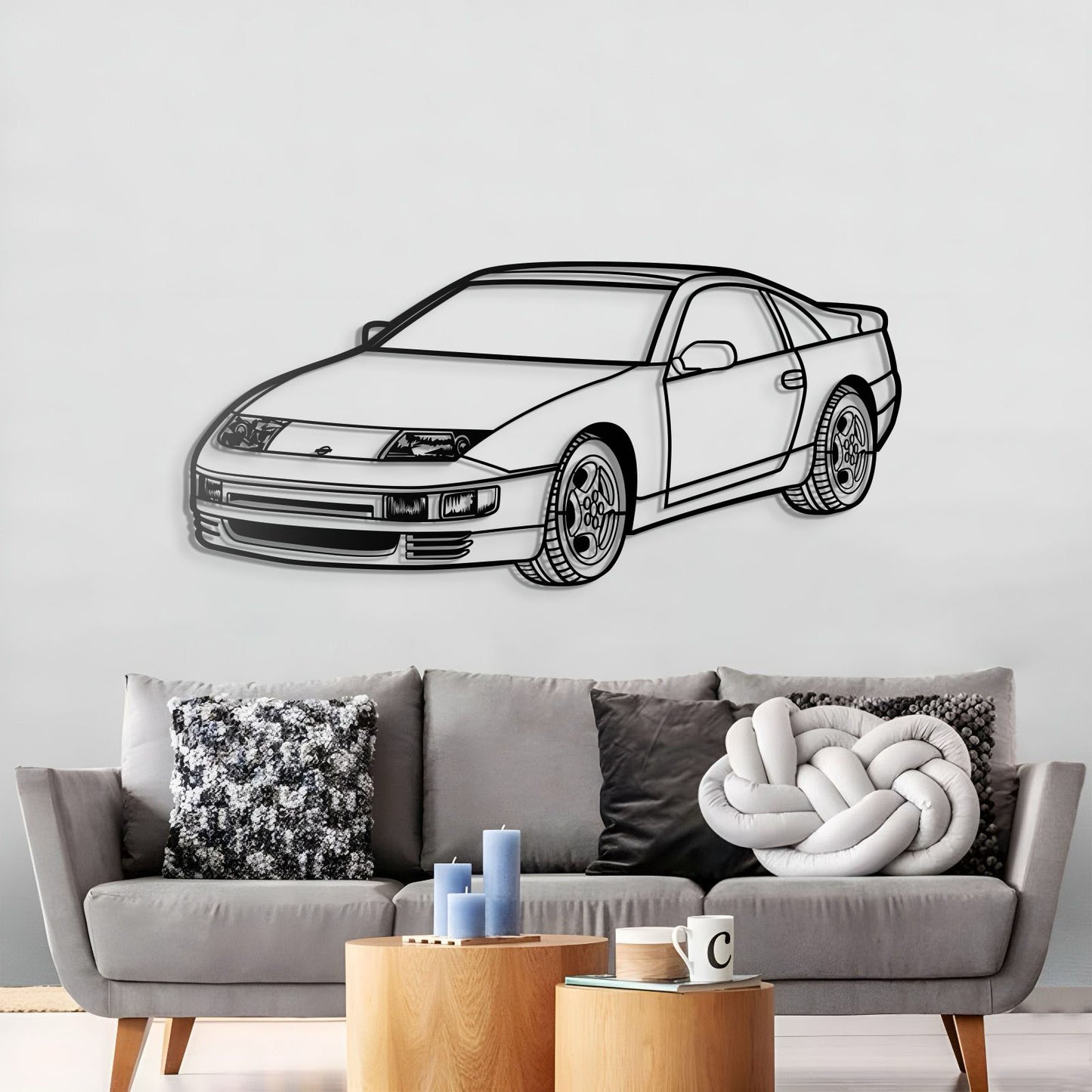 1986 300ZX Z31 Perspective Metal Car Silhouette - MT1491