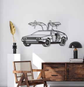 Delorean Perspective Metal Car Wall Art - MT1218