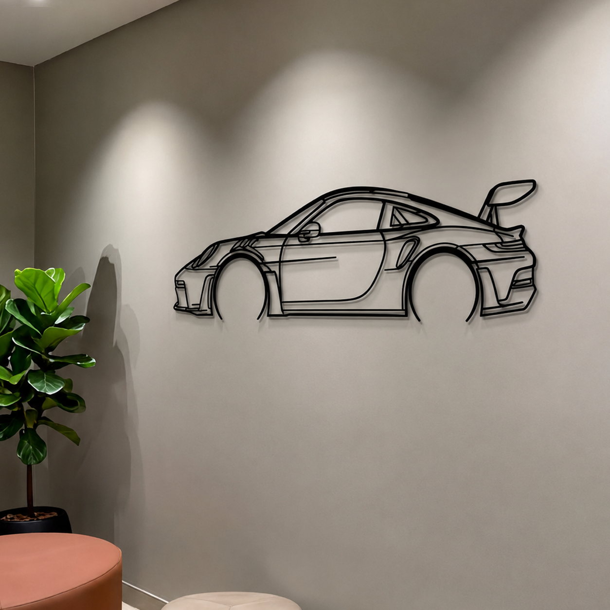 911 GT3 RS Model 992 Detailed Metal Car Wall Art - MT0859