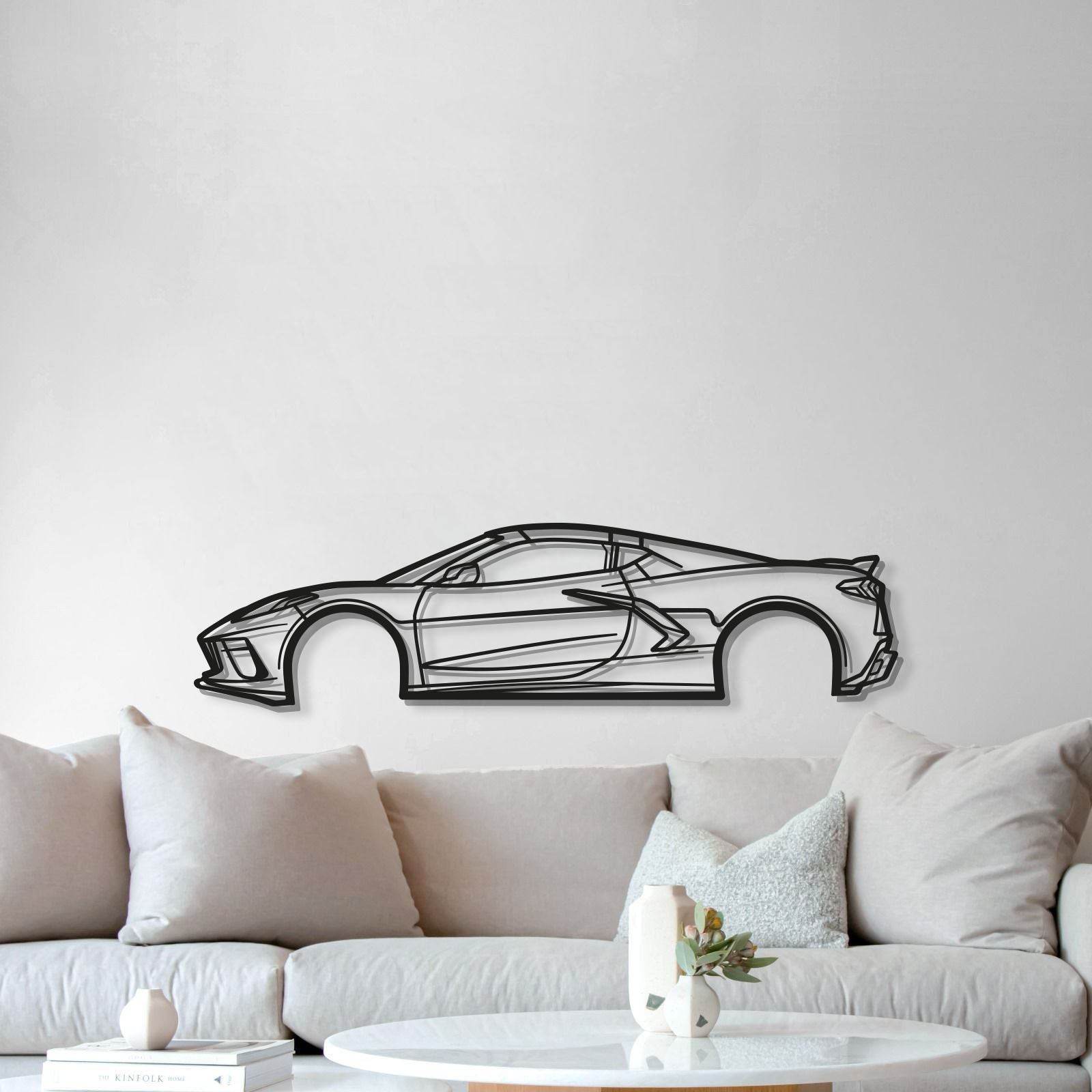 2023 Chevrolet Corvette C8 Metal Wall Art Lifted 1 Cm From Wall For 3D Effect