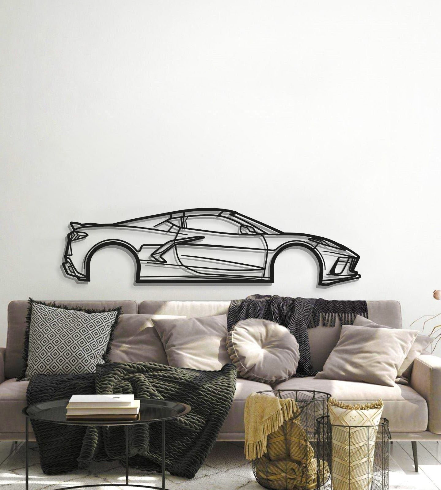 Detailed 2023 Chevrolet Corvette C8 Metal Art Durable Laser Cut Steel Construction