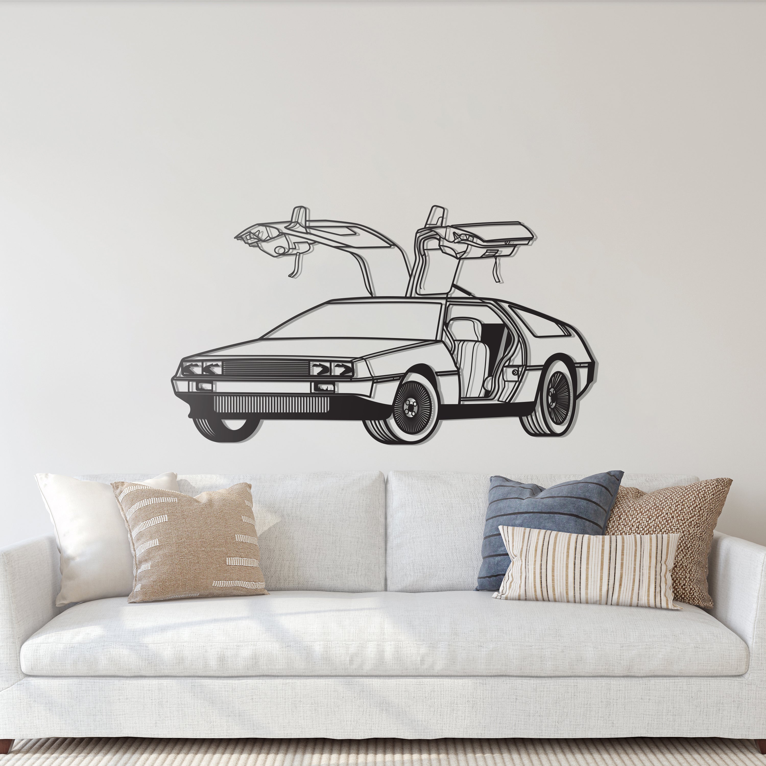 Delorean Perspective Metal Car Wall Art - MT1218