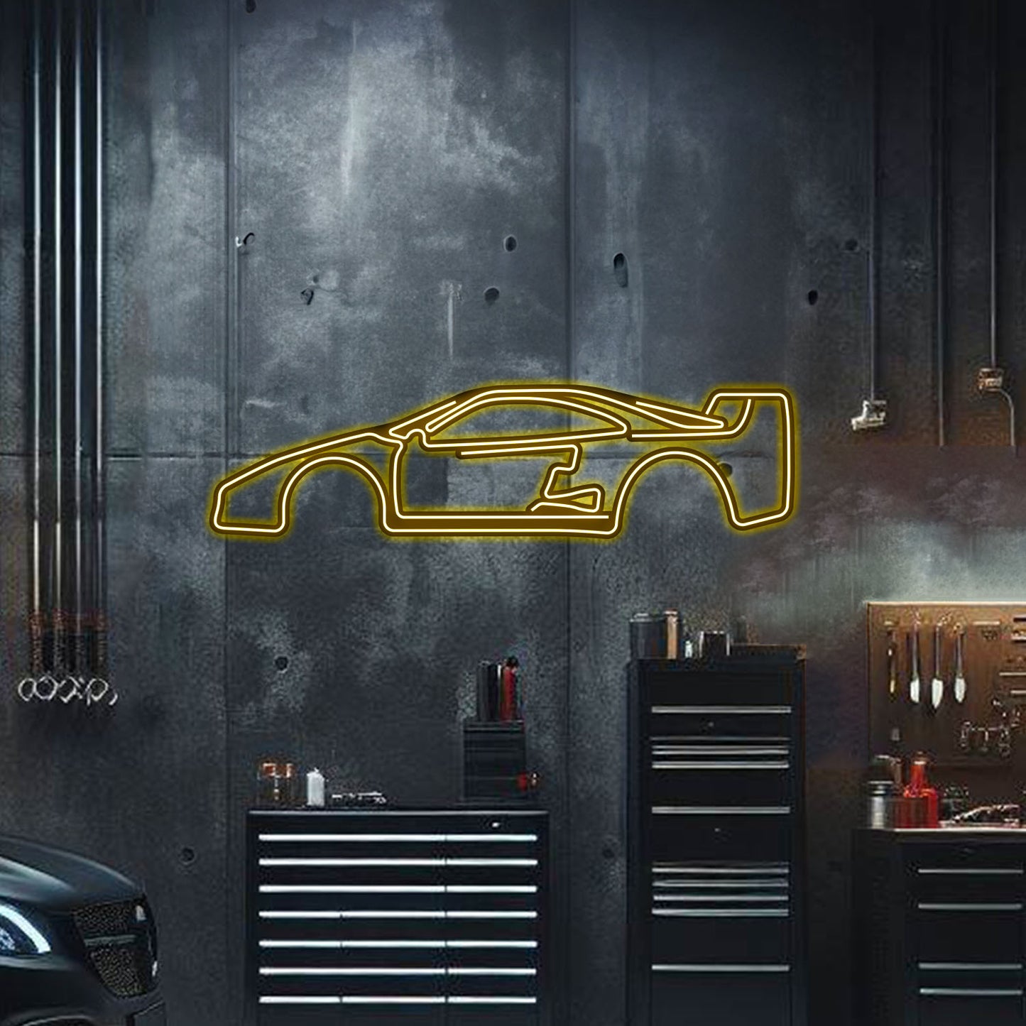 F40 Metal Neon Car Wall Art - MTN0026