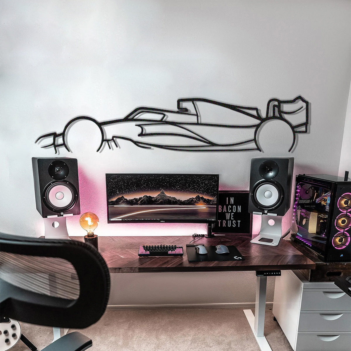 Metal wall art featuring Formula 1 2022–2023 car silhouette