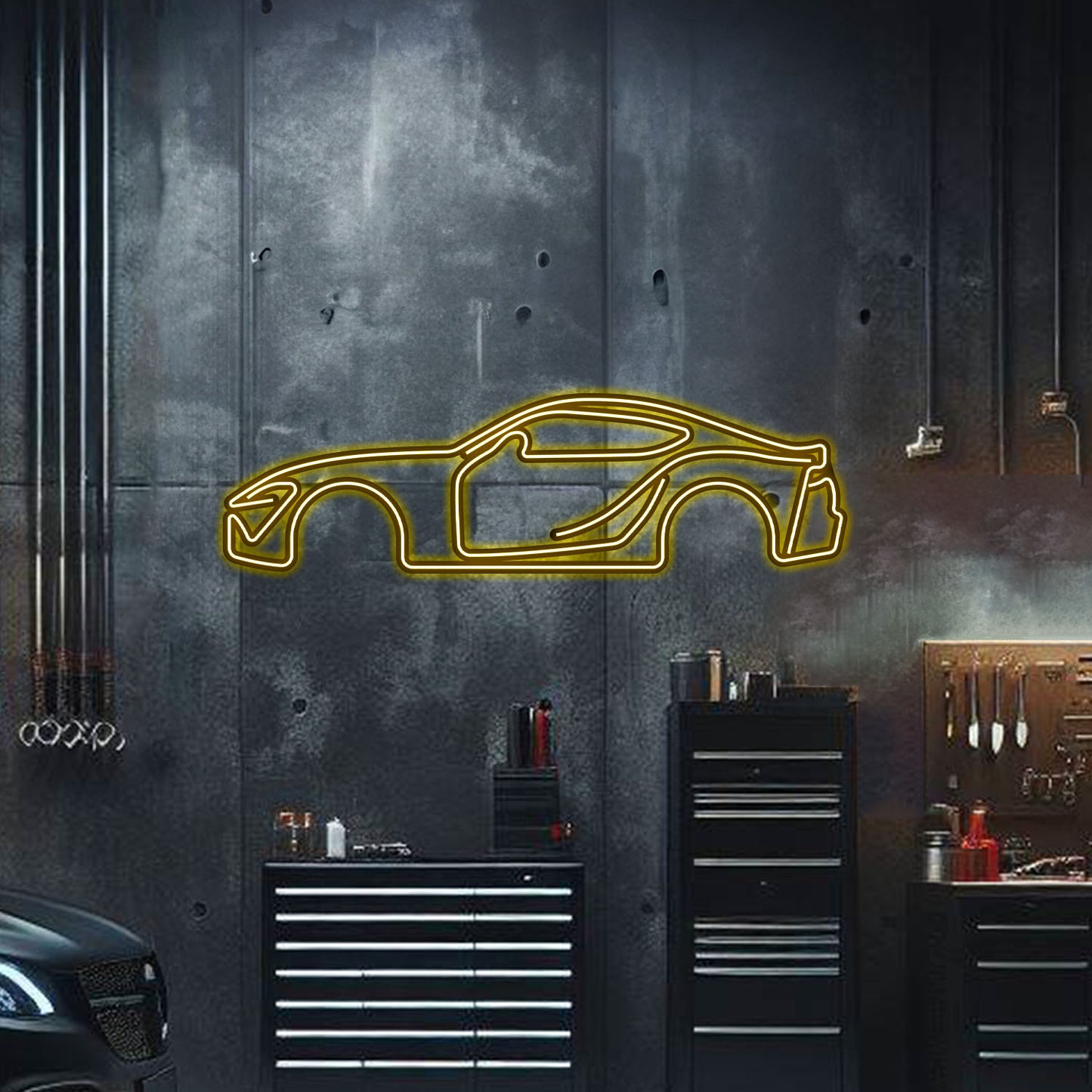 Supra MK5 metal neon car wall art available in multiple colors – vibrant gift for car enthusiasts