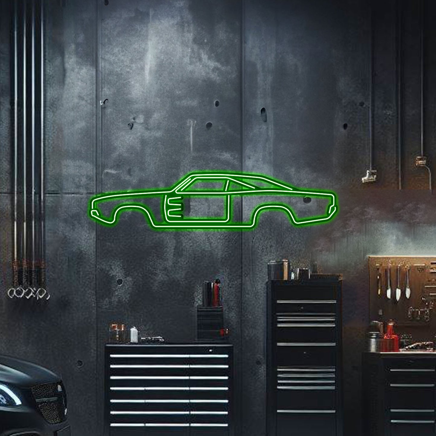1969 Charger Metal Neon Car Wall Art - MTN0003
