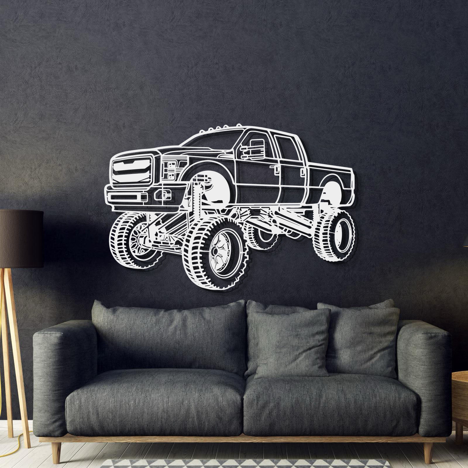 2016 F-250 4X4 Perspective Metal Car Wall Art - MT1269