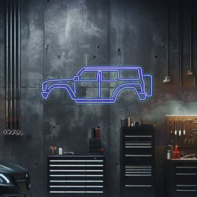 Bronco Raptor Metal Neon Car Wall Art - MTN0027