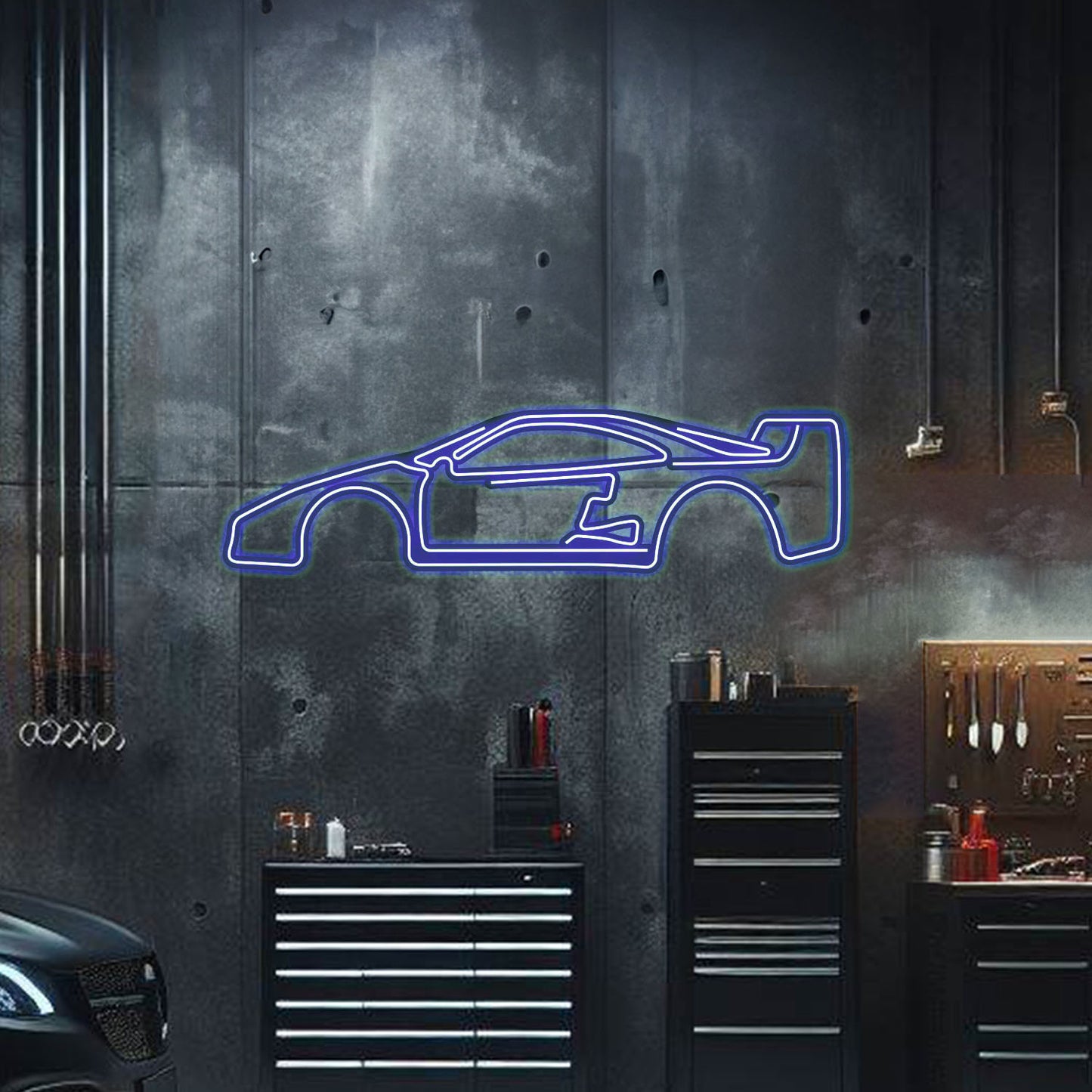 F40 Metal Neon Car Wall Art - MTN0026
