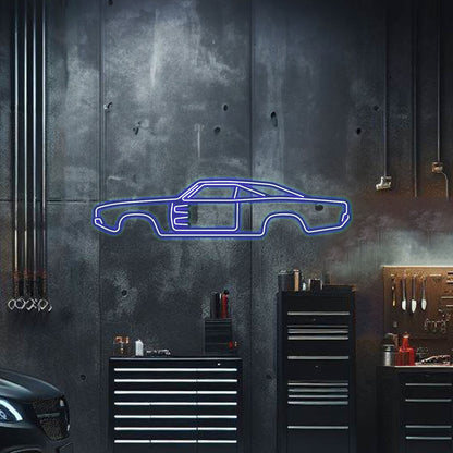 1969 Charger Metal Neon Car Wall Art - MTN0003