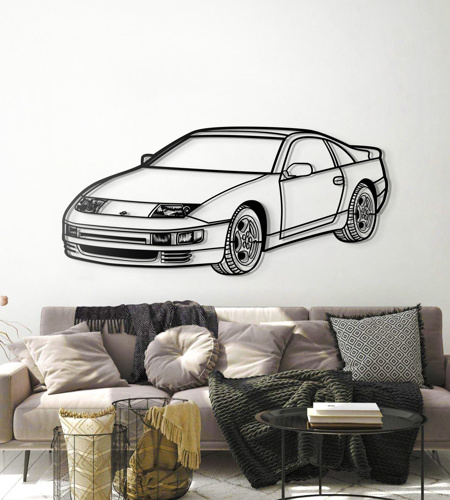 1986 300ZX Z31 Perspective Metal Car Silhouette - MT1491