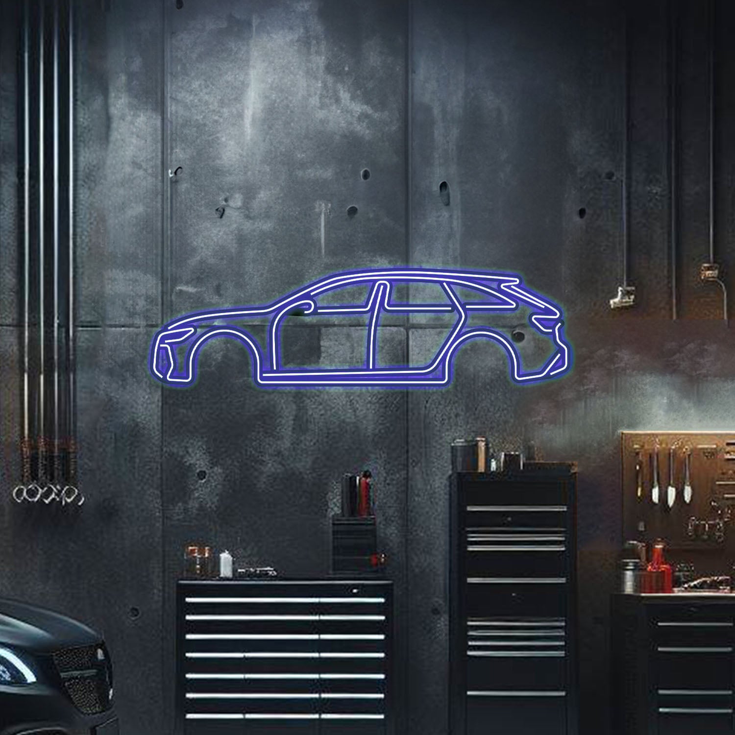 RS6 Metal Neon Car Wall Art - MTN0012