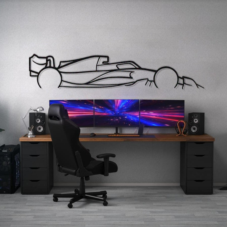Formula 1 2022–2023 racing car side view metal wall décor
