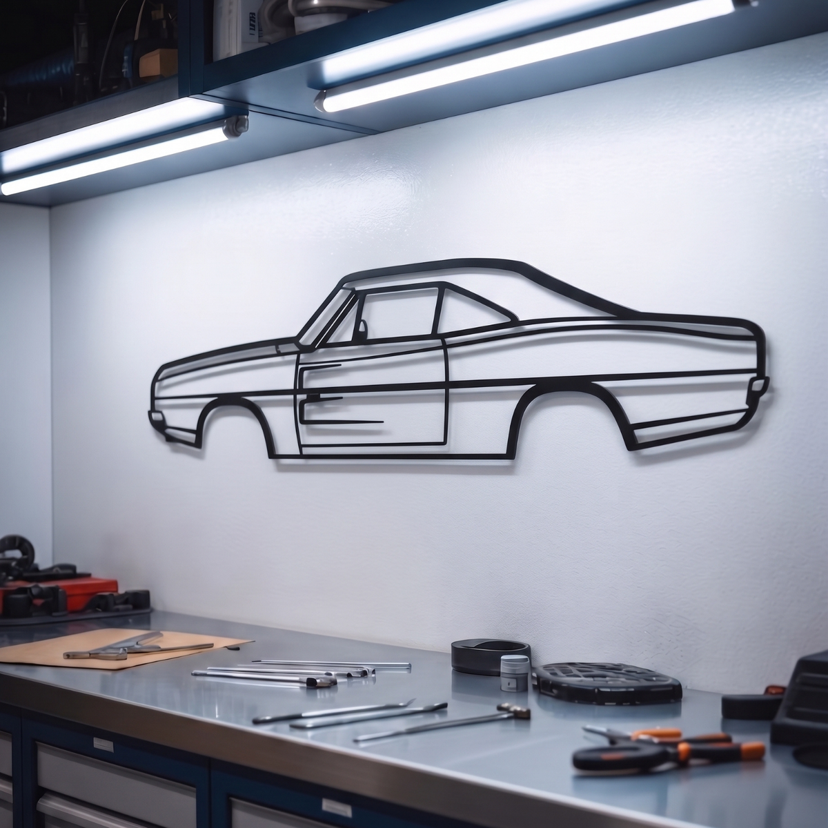 1968 Charger Metal Car Wall Art - MT0107
