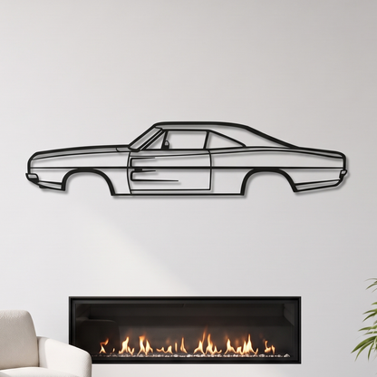 1968 Charger Metal Car Wall Art - MT0107