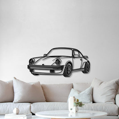 Perspective view of 2010 911 930 metal wall art minimalist design