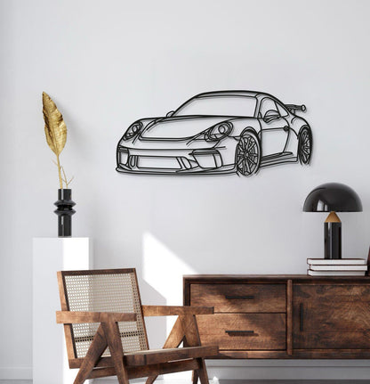 Porsche 911 GT3 Model 991 perspective wall art in matte finish for man cave