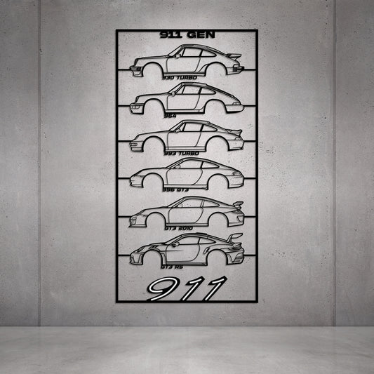 911 Gen's Metal Neon Car Wall Art - MTN0272