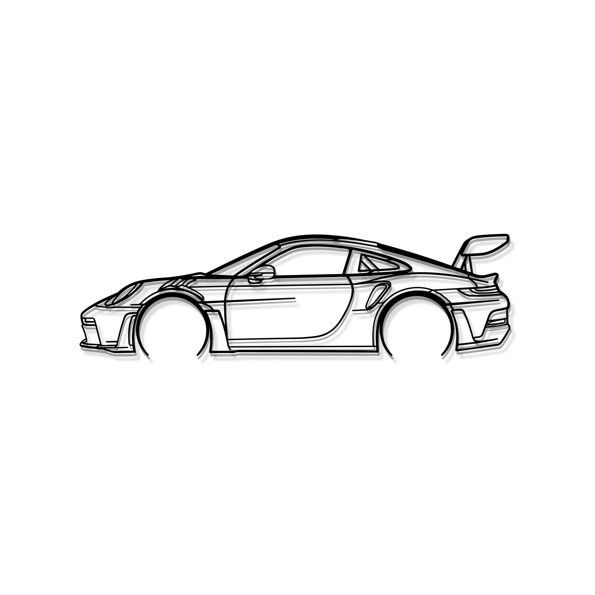 Porsche 911 GT3 RS Model 992 metal car wall art transforming hallway into motorsport gallery