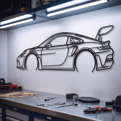 911 GT3 RS Model 992 Detailed Metal Car Wall Art - MT0859