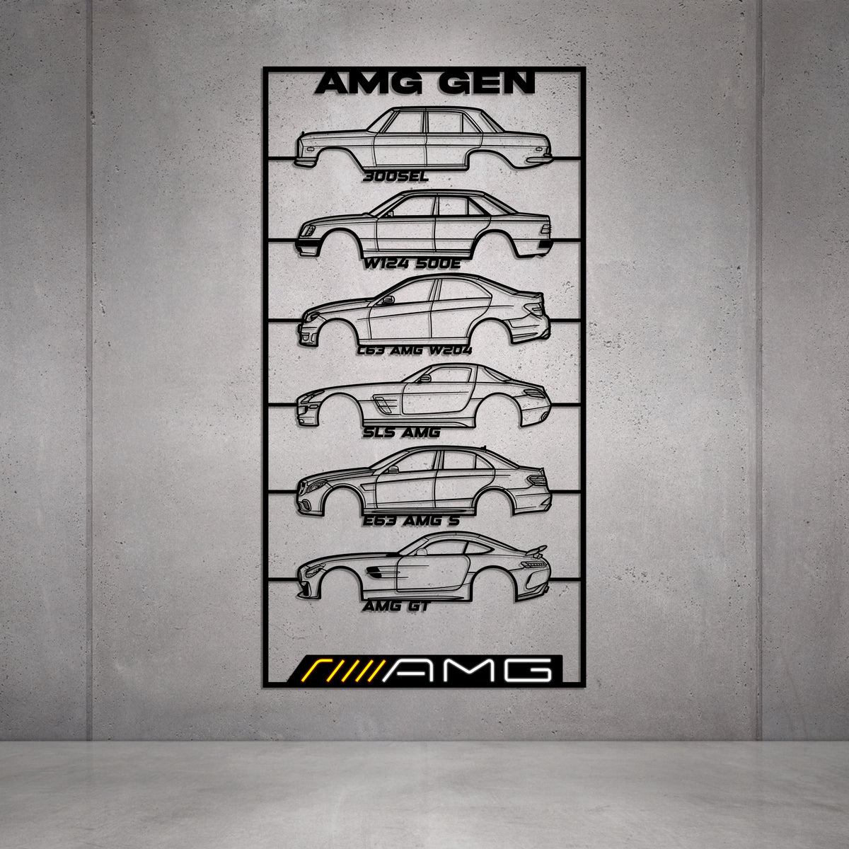 AMG Gen's Metal Neon Car Wall Art - MTN0276