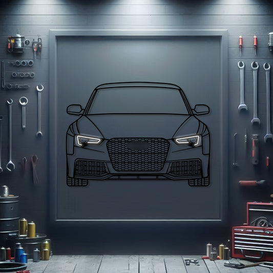 2014 Audi RS5 front view neon-lit metal wall art