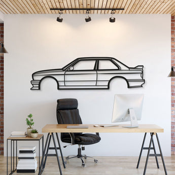 BMW E30 M3 Classic Coupe Metal Wall Art Silhouette