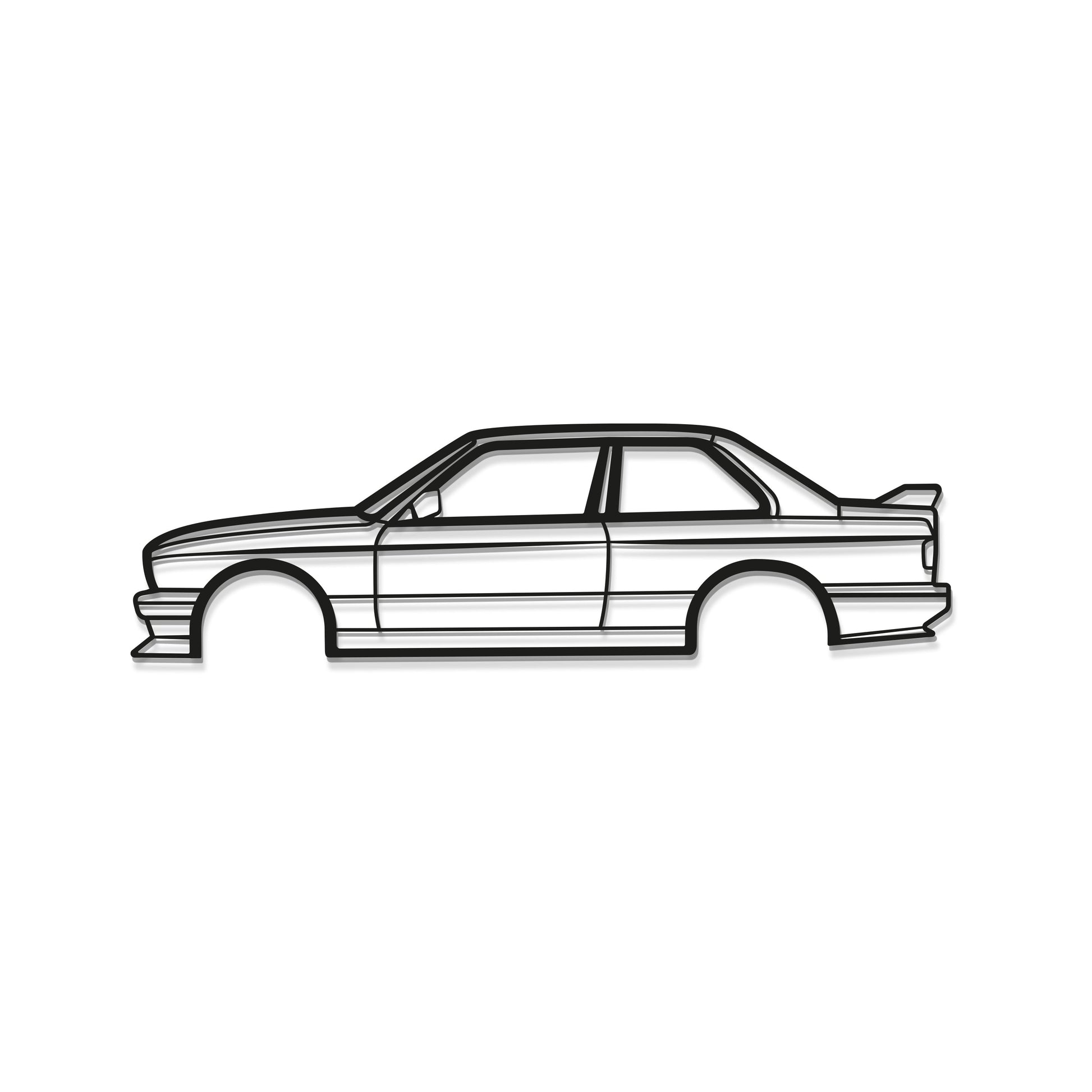 BMW E30 M3 Minimalist Metal Outline Wall Art